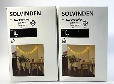 Lot Of 2 IKEA SOLVINDEN 12 Lights LED String Light Indoor/Outdoor White 70484565 • $45