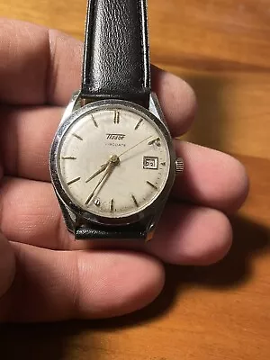 TISSOT VISODATE VINTAGE 50's RARE 16J SWISS WATCH. • $180