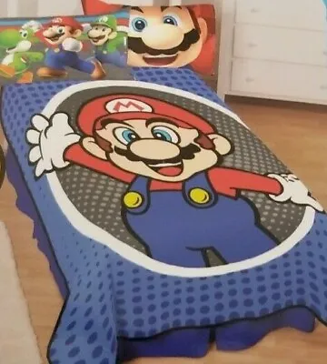 Super Mario Mr. Mustache Plush Blanket  62  X 90  NIP • $39.20