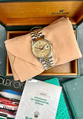 Rolex Datejust 36mm Steel And Yellow Gold Box And Papers- 16233 • £5200