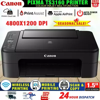 $76.95 • Buy Canon Printer Wireless Pixma Home All-in-One WiFi Scanner Copy Print AU