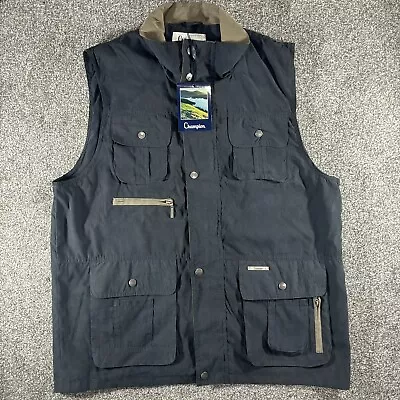 BNWT Champion Farnham Body Warmer Gilet Size Large Dark Blue Full Zip W/ Poppers • £20