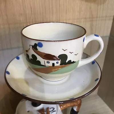 £6 • Buy VINTAGE WATCOMBE Bovey Tracey COTTAGE WARE LANDS END Tea Cup And Saucer