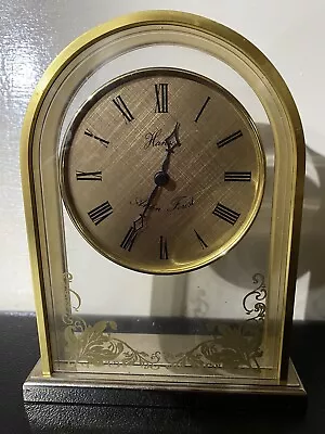 £18 • Buy Hanson Mantle Clock - Brass / Glass Dome Shape - Perfect Working Order