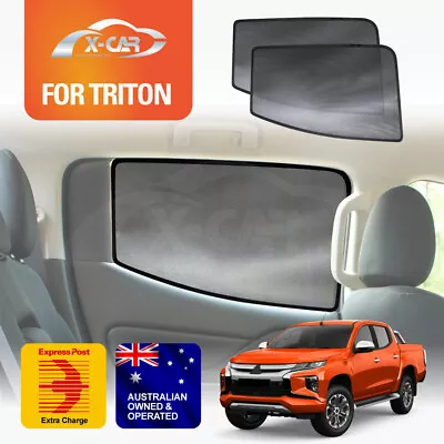 Rear Window Sun Shade For Mitsubishi Triton MQ MR 15-23 Magnetic Car Blind Mesh • $59.94