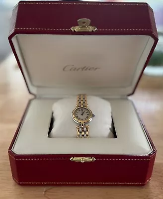 Vintage Rare Cartier Panthere  Vendome 18K 3 Line Gold 2 Line Steel Ladies • $3950