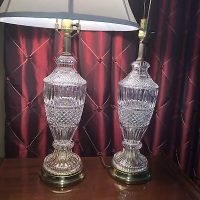 2 Pc Vintage European Collection 24% Lead Crystal? Lamp Stunning • $190