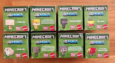 Mattel Minecraft Mob Head SET OF 8 Mini Figures Nether Collection #107023 • $29.50