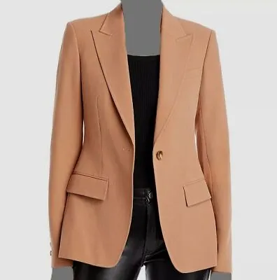 $596 A.L.C. Womens Beige Edie Single Button Blazer Jacket Coat Size 0 • $190.78