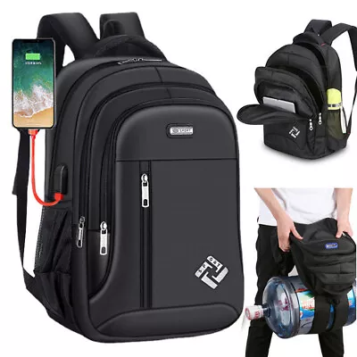 Oxford Anti-theft Laptop Backpack 18  Travel Business Shool  Book Bag W USB Port • $18.99