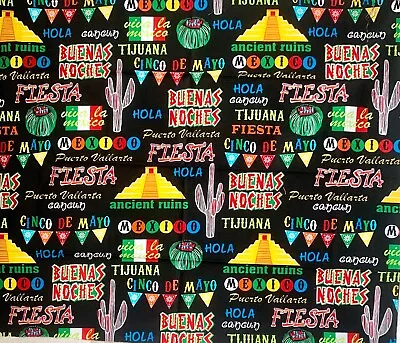 RPX175 Mexico Cinco De Mayo Fiesta Cancun Puerto Vallarta Cotton Quilt Fabric • $4.97