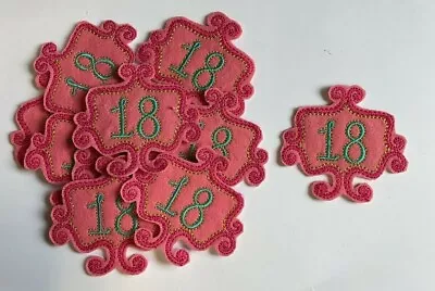 10 X Embroidered 18th Birthday Silver Bead Scrap Book Card Making Motif #0E24 • £1.84