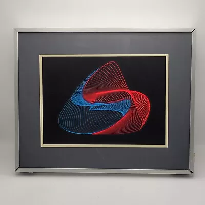 Vintage 60s 70s Red Blue Geometric Art Print Turner Mid Century Modern Art MCM • $39.99