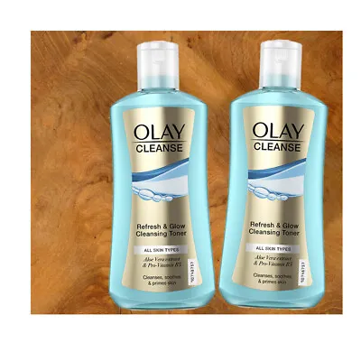 (1L|50.00) 2x200ml Olay Cleanse Refresh & Glow Cleaning Water Aloe Vera • £17.41