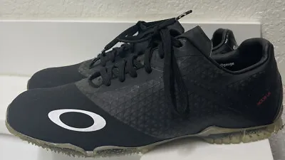 Oakley Cipher 4 Nanospike Factory Lite Golf Shoes Black Gray 9 Hydrogauge G • $84.95