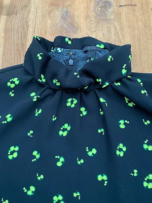 COS Crepe Black Neon Leopard Print Top Size 44 • £20