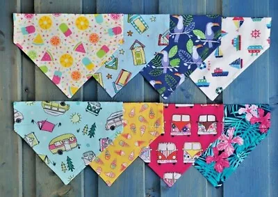 Handmade Summer Dog Bandana Slide On Collar Neckerchief Scarf Gift Present • £3.49