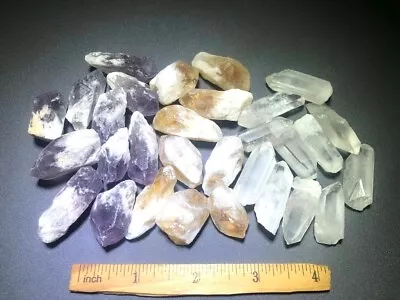 Amethyst Citrine Quartz Points Crystal Collection In Box 1/2 Lb Bulk Mixed Lot • $16.49