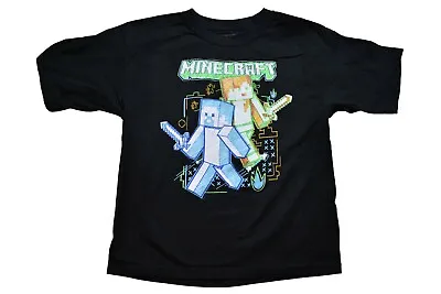 Minecraft Youth Boys Black Tee Shirt New XS(4-5) S(6-7) M(8) L(10-12) • $6.99