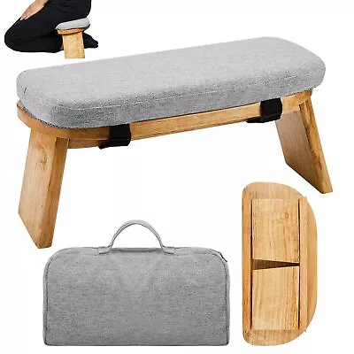 Meditation Bench With Carrying Bag Kneeling Stool Portable Grey  • $51.67