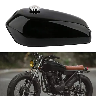 Motorcycle Petrol Fuel Gas Tank 9L / 2.4Gallon Black  For Honda CG125 Cafe Racer • $159.84