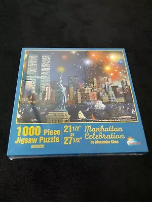 Manhattan Celebration Alexander Chen NYC Twin Towers 1000 Jigsaw Puzzle SEALED • $59.99