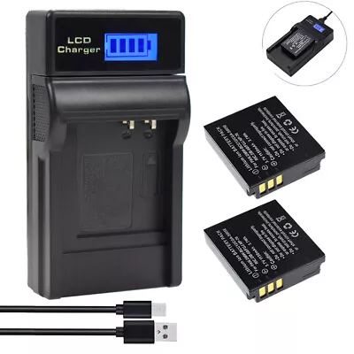 2X Battery & LCD Charger For Panasonic LUMIX CGA-S005e DMC-LX3 LX2 LX1 FX150 • £16.79