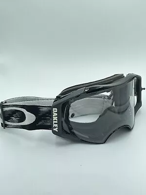 Oakley Airbrake MX Motorcycle Dirt Bike Off Road Goggles Black/Grey/Clear Lens • $79