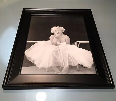 Marilyn Monroe Glass Framed Black & White Ballerina 14” X 17.5” • $24
