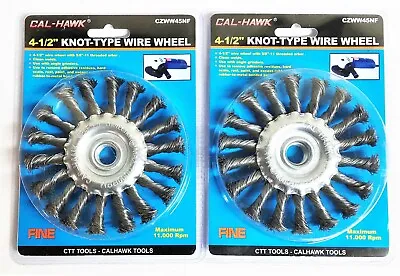 2 Calhawk 4-1/2  Knotted Wire Brush Wheels 5/8 -11 Threads 4.5  Angle Grinders • $20.99