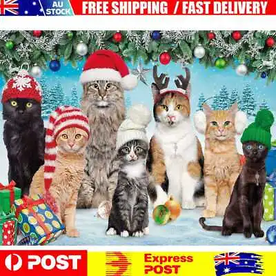 $12.79 • Buy (DE5645) DIY Diamond Painting Kit Christmas Cats Square Diamond Picture Handicra