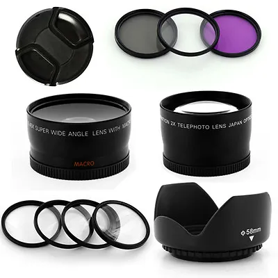 58MM Pro Camera LensFilter + Macro SetHood Kit For Canon EOS 58mm EF-S 18-55mm • $49.95