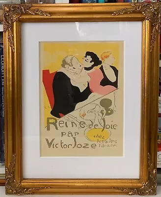 TOULOUSE-LAUTREC - REINE DE JOIE - SERIGRAPH - 1970- NEWLY FRAMED 19x15in. • $150