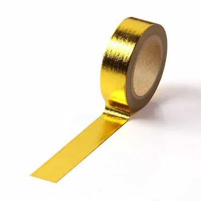 Washi Tape Yellow Gold Metallic Foil Solid Colour 15mm X 10m • $5.90