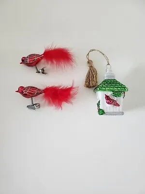 $30 • Buy Waterford Marquis Set Of 3 Christmas Ornaments 2 Birds And 1 Birdhouse