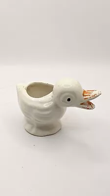 Vintage Small White Duck 0lanter McCoy Cold Painted Beak Old • $14