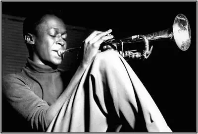 Miles Davis Black & White Trumpet Poster 24 X 36 • $40.90