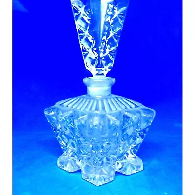 Perfume Bottle Vintage Cut Glass Empty 7in. Tall By 4.5in. Wide Preowned • $9.99