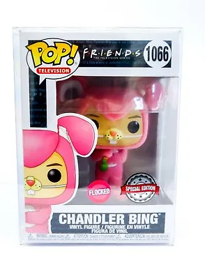 Friends Chandler Bing Bunny Outfit Flocked SE 1066 Funko Pop + Pop Protector • £59.99