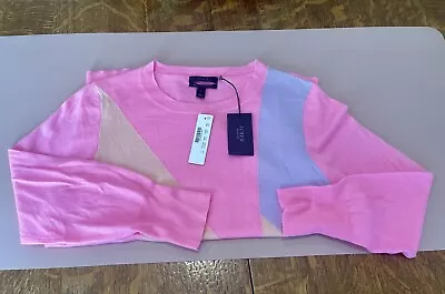 Womens J.Crew Pink Lavender 100% Italian Cashmere Light Sweater Large NWT • $70
