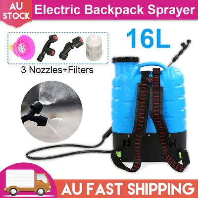 $75.88 • Buy 16L Electric Rechargeable Battery Weed Sprayer Backpack Farm Garden Pump Spray