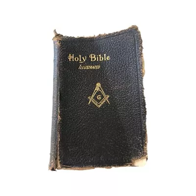 Vintage Masonic Holy Bible Nelson 1901 Illustrated Freemasons 1933 Antique • $89.99