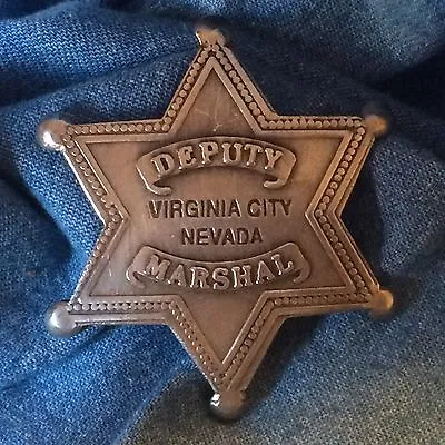 Nice Old West Badge 'Deputy Marshal- Virginia Citly' * Western * Cowboy*novelty • $18.99