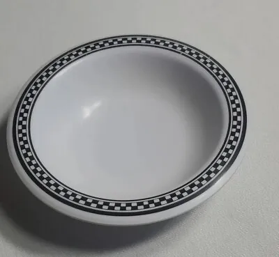 Melamine Sides Black & White Bowl Dish Condiment Sauce Bowl NSF Checkered Rim • £9.59