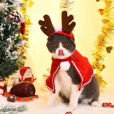 £4.77 • Buy Pet Outfit Dog Cat Xmas Coat Costume Dress Fun Party Cosplay Christmas Clothes