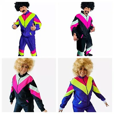 Mens Ladies 80s Shell Suit Fancy Dress Costume Scouser Tracksuit Couples Stag • $42.38