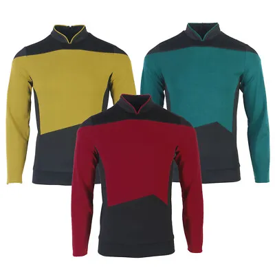 For The Next Generation Picard Red Uniforms TNG Riker Data Gold Blue Top Costume • $32