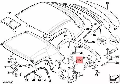 Genuine BMW Z3 M Roadster Right Hardtop Support Cover Black Black 54218410552 • $103.32