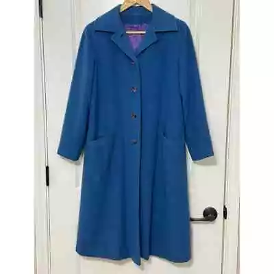 Vintage Denise Originals Pure Chinese Cashmere Coat Size S/M Blue • $89
