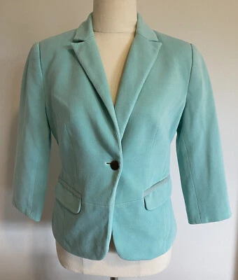 $26 • Buy Bershka Bsk Womens Blazer Mint Green. Fully Lined. Size L. Button Opening.
